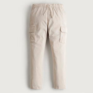 PANTALÒN CARGO CREMA CON BOLSILLOS Y PUÑO