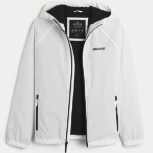 CAMPERA IMPERMEABLE BLANCA CON CAPUCHA