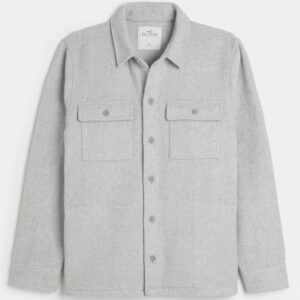 CHAQUETA TIPO CAMISA DE FRANELA GRIS