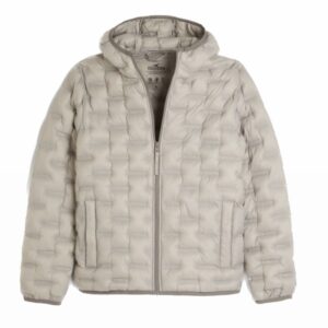CAMPERA PUFFER IMPERMEABLE CON CAPUCHA BEIGE